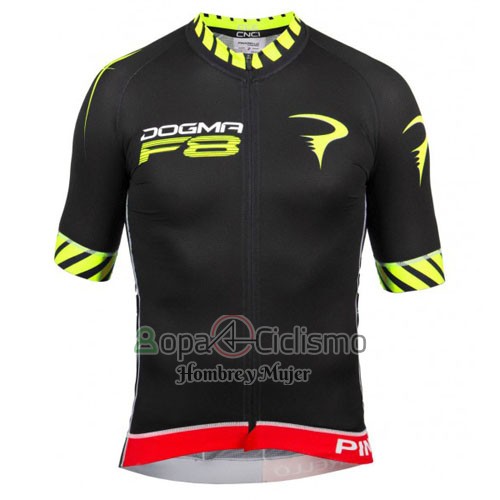 Pinarello Ropa Ciclismo Culotte Corto 2016 Hombre Mangas Cortas Negro y AMarillo