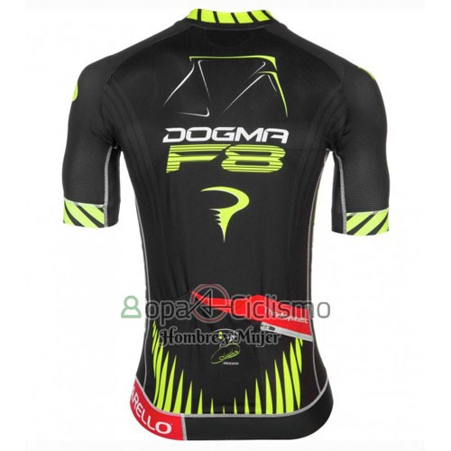 Pinarello Ropa Ciclismo Culotte Corto 2016 Hombre Mangas Cortas Negro y AMarillo