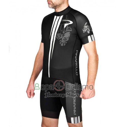 Pinarello Ropa Ciclismo Culotte Corto 2016 Hombre Mangas Cortas Negro y Blanco