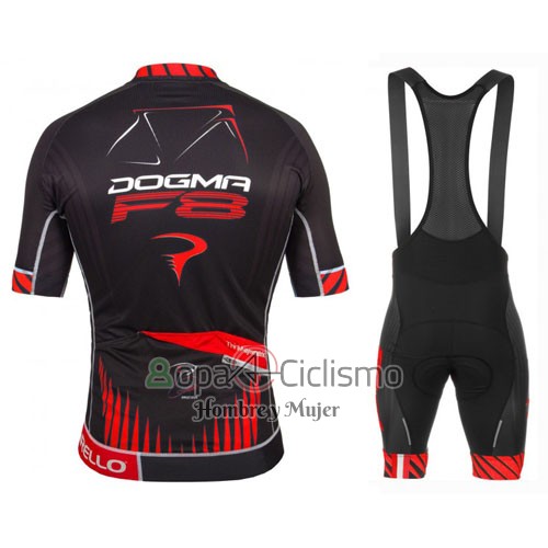 Pinarello Ropa Ciclismo Culotte Corto 2016 Hombre Mangas Cortas Negro y Rojo