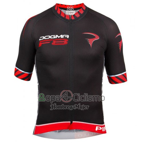 Pinarello Ropa Ciclismo Culotte Corto 2016 Hombre Mangas Cortas Negro y Rojo