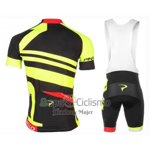 Pinarello Ropa Ciclismo Culotte Corto 2016 Hombre Mangas Cortas Rojo y AMarillo