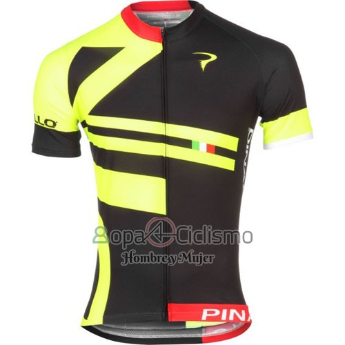 Pinarello Ropa Ciclismo Culotte Corto 2016 Hombre Mangas Cortas Rojo y AMarillo