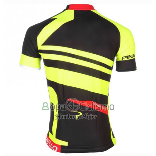 Pinarello Ropa Ciclismo Culotte Corto 2016 Hombre Mangas Cortas Rojo y AMarillo