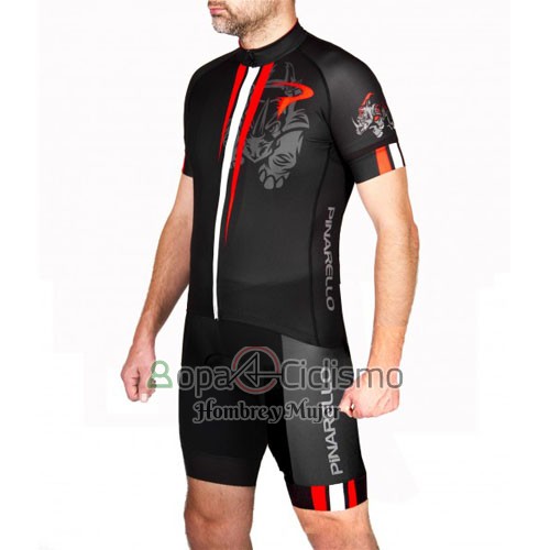 Pinarello Ropa Ciclismo Culotte Corto 2016 Hombre Mangas Cortas Rojo y Negro