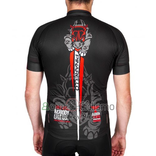 Pinarello Ropa Ciclismo Culotte Corto 2016 Hombre Mangas Cortas Rojo y Negro