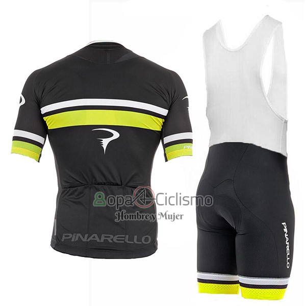 Pinarello Ropa Ciclismo Culotte Corto 2017 Hombre Mangas Cortas Negro y AMarillo