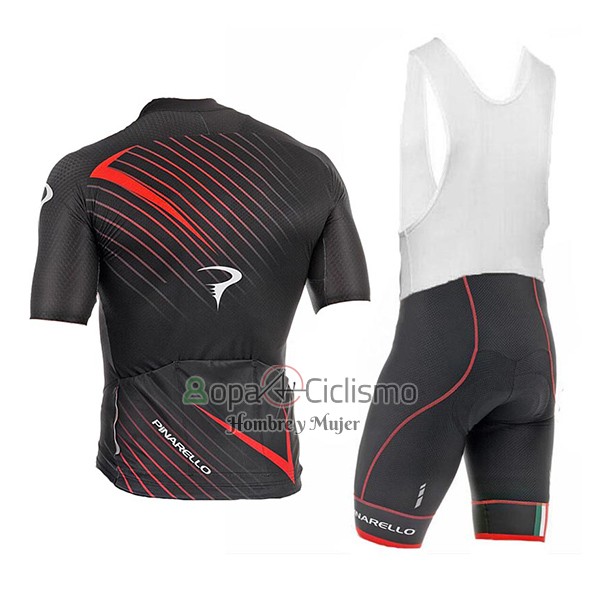 Pinarello Ropa Ciclismo Culotte Corto 2017 Hombre Mangas Cortas Negro y Rojo
