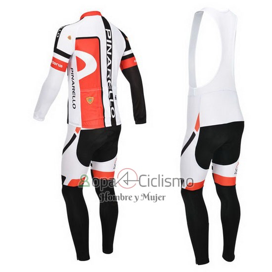 Pinarello Ropa Ciclismo Culotte Largo 2013 Hombre Mangas Largas Negro y Rojo