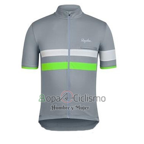 Rapha Ropa Ciclismo Culotte Corto 2015 Hombre Mangas Cortas Gris y Verde