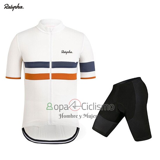 Rapha Ropa Ciclismo Culotte Corto 2019 Hombre Mangas Cortas Blanco Naranja