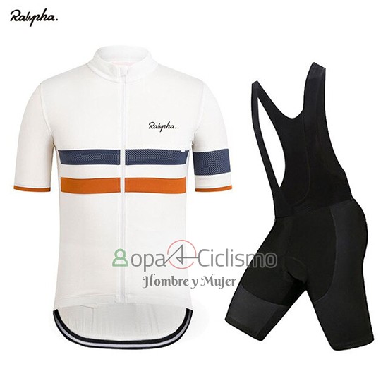 Rapha Ropa Ciclismo Culotte Corto 2019 Hombre Mangas Cortas Blanco Naranja