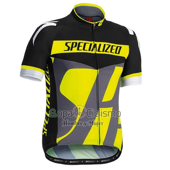 Specialized Ropa Ciclismo Culotte Corto 2016 Hombre Mangas Cortas Gris y AMarillo