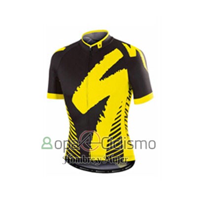 Specialized Ropa Ciclismo Culotte Corto 2016 Hombre Mangas Cortas Profundo Negro y AMarillo