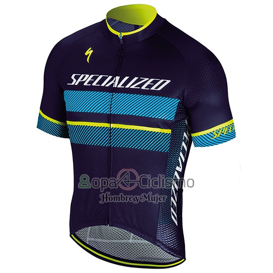 Specialized Ropa Ciclismo Culotte Corto 2018 Hombre Mangas Cortas Azul AMarillo Blanco