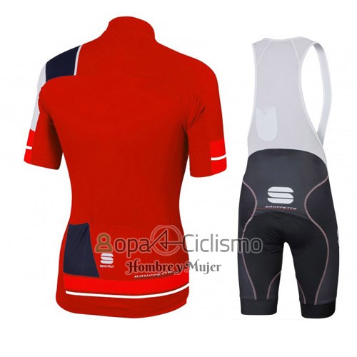 Sportful Ropa Ciclismo Culotte Corto 2016 Hombre Mangas Cortas Negro y Rojo