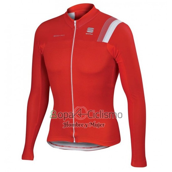 Sportful Ropa Ciclismo Culotte Largo 2016 Hombre Mangas Largas Blanco y Rojo