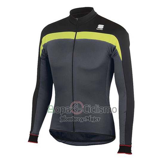 Sportful Ropa Ciclismo Culotte Largo 2016 Hombre Mangas Largas Negro y AMarillo