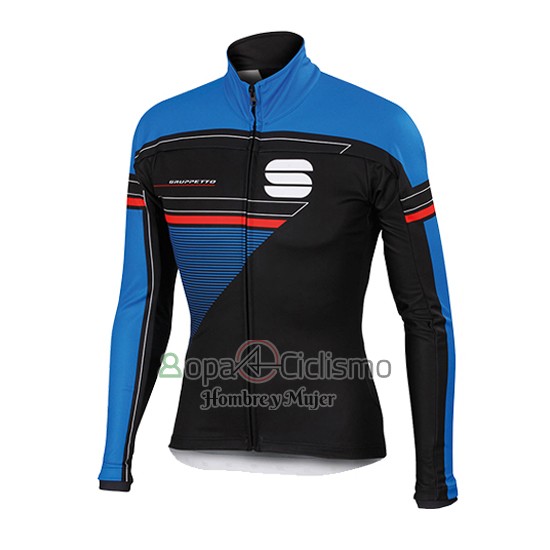 Sportful Ropa Ciclismo Culotte Largo 2016 Hombre Mangas Largas Negro y Azul