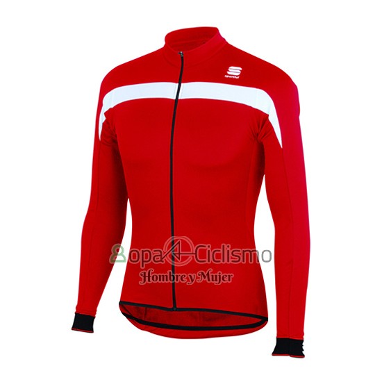 Sportful Ropa Ciclismo Culotte Largo 2016 Hombre Mangas Largas Rojo y Blanco