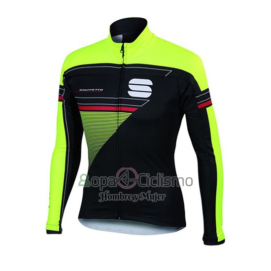 Sportful Ropa Ciclismo Culotte Largo 2016 Hombre Mangas Largas Verde y Negro