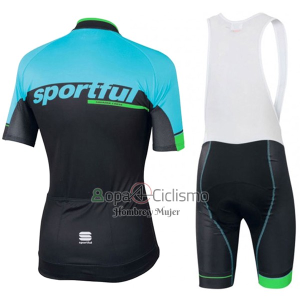 Sportful Sc Ropa Ciclismo Culotte Corto 2017 Hombre Mangas Cortas Azul Claro y Negro