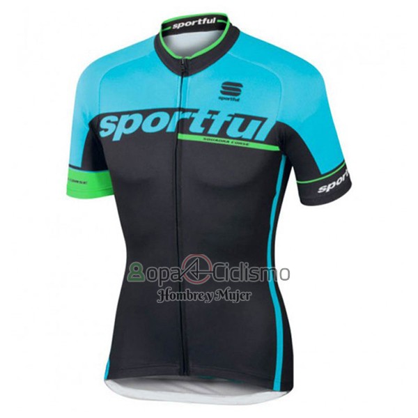 Sportful Sc Ropa Ciclismo Culotte Corto 2017 Hombre Mangas Cortas Azul Claro y Negro