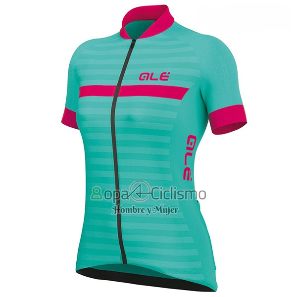 Ale Excel Riviera Ropa Ciclismo Culotte Corto 2017 Mujer Mangas Cortas Azul Claro y Rosa