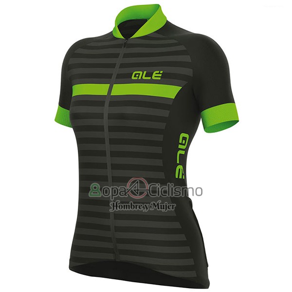 Ale Excel Riviera Ropa Ciclismo Culotte Corto 2017 Mujer Mangas Cortas Negro y Verde