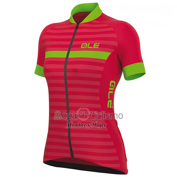 Ale Excel Riviera Ropa Ciclismo Culotte Corto 2017 Mujer Mangas Cortas Rojo y Verde