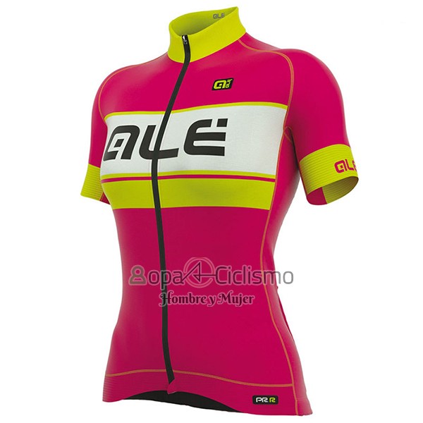 Ale Graphics Prr Bermuda Ropa Ciclismo Culotte Corto 2017 Mujer Mangas Cortas Rosa y AMarillo