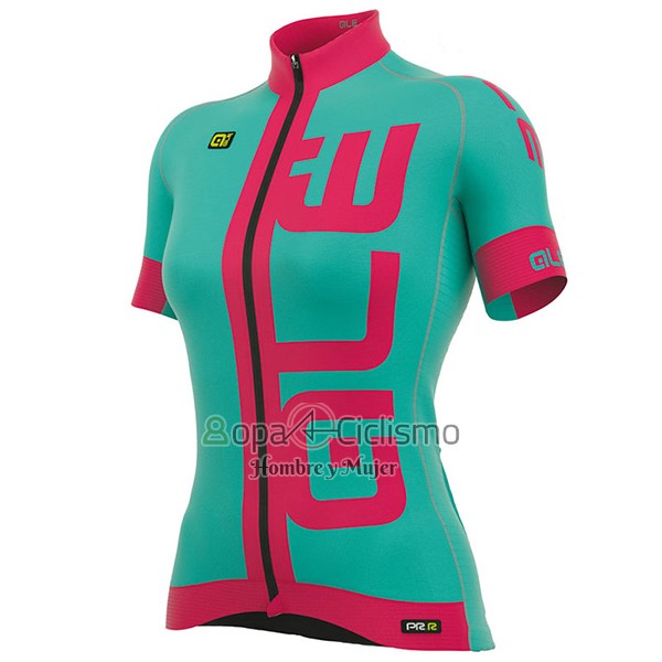 Ale Prr Arcobaleno Ropa Ciclismo Culotte Corto 2017 Mujer Mangas Cortas Azul Claro y Rosa