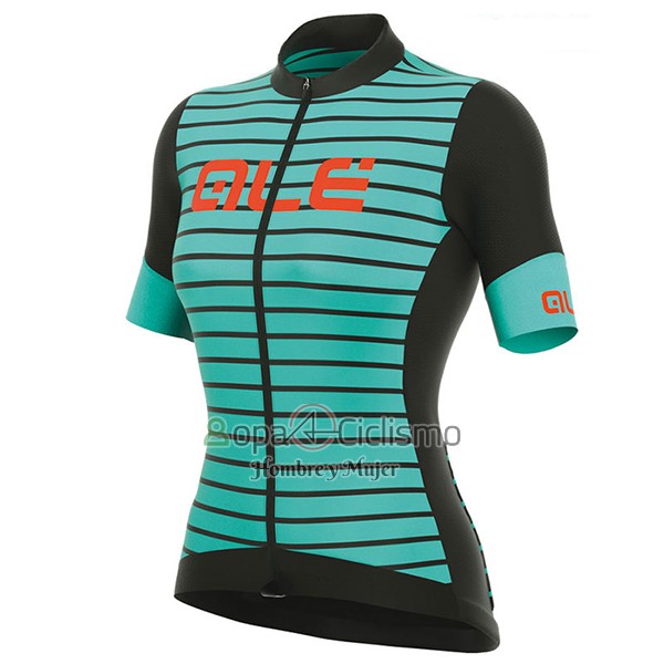 Ale R-ev1 Marina Ropa Ciclismo Culotte Corto 2017 Mujer Mangas Cortas Azul Claro y Negro