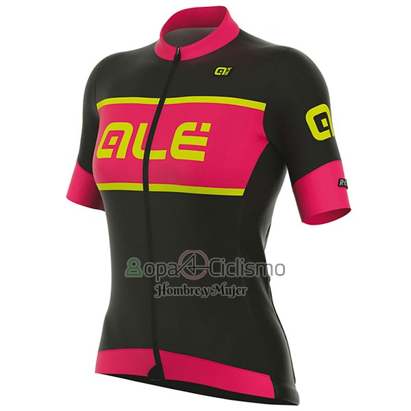 Ale R-ev1 Master Ropa Ciclismo Culotte Corto 2017 Mujer Mangas Cortas Negro y Rojo