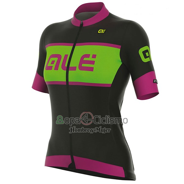 Ale R-ev1 Master Ropa Ciclismo Culotte Corto 2017 Mujer Mangas Cortas Negro y Rosa