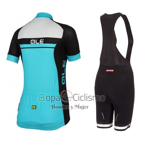 Ale Ropa Ciclismo Culotte Corto 2016 Mujer Mangas Cortas Azur y Negro