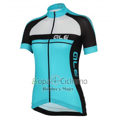 Ale Ropa Ciclismo Culotte Corto 2016 Mujer Mangas Cortas Azur y Negro