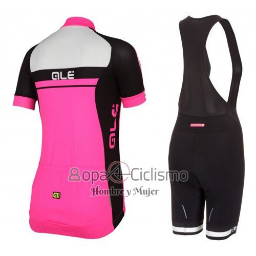 Ale Ropa Ciclismo Culotte Corto 2016 Mujer Mangas Cortas Fucsia y Negro