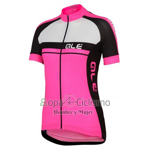 Ale Ropa Ciclismo Culotte Corto 2016 Mujer Mangas Cortas Fucsia y Negro