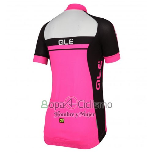 Ale Ropa Ciclismo Culotte Corto 2016 Mujer Mangas Cortas Fucsia y Negro