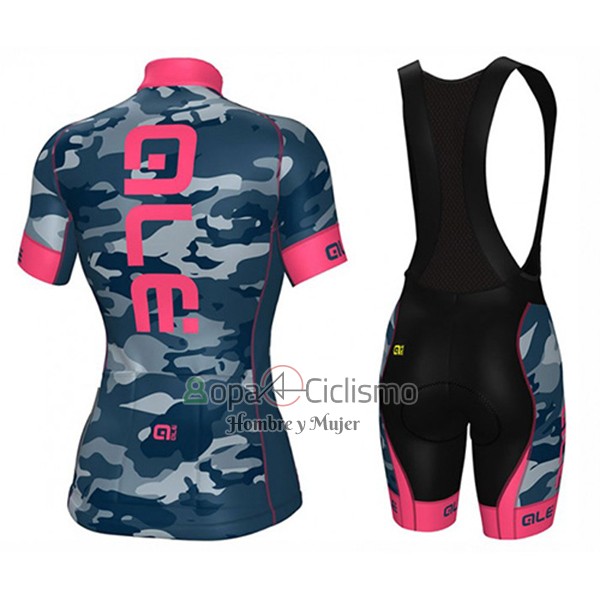 Ale Ropa Ciclismo Culotte Corto 2017 Mujer Mangas Cortas Camuflaje Azul