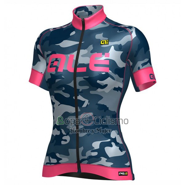 Ale Ropa Ciclismo Culotte Corto 2017 Mujer Mangas Cortas Camuflaje Azul