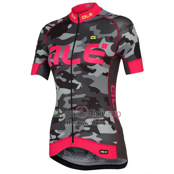 Ale Ropa Ciclismo Culotte Corto 2017 Mujer Mangas Cortas Camuflaje Rosa