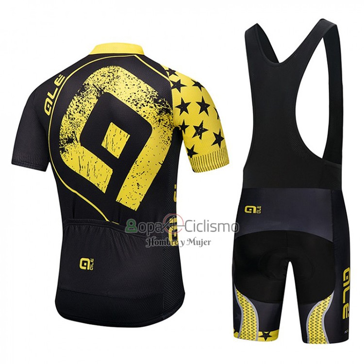 Ale Ropa Ciclismo Culotte Corto 2018 Mujer Mangas Cortas Negro y AMarillo