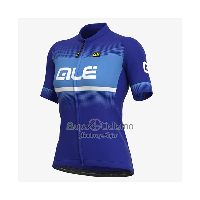 Ale Ropa Ciclismo Culotte Corto 2021 Mujer Mangas Cortas Azul