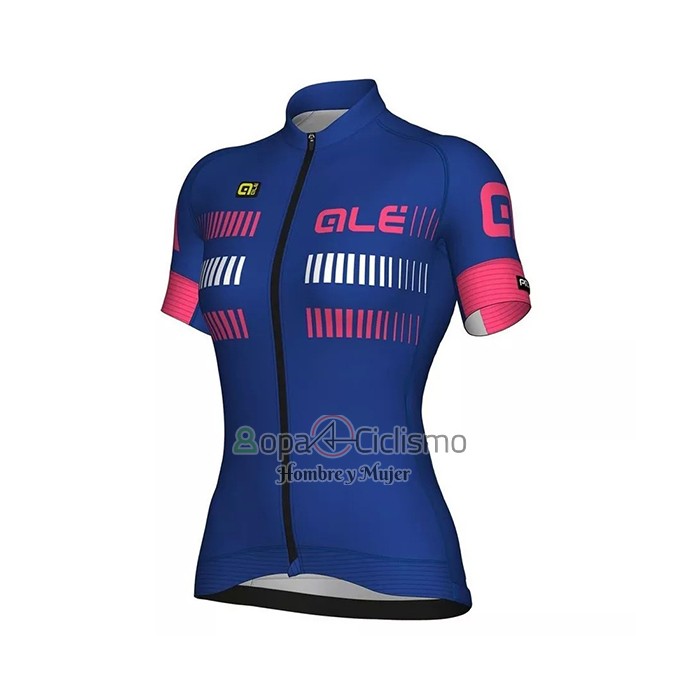 Ale Ropa Ciclismo Culotte Corto 2021 Mujer Mangas Cortas Azul Fucsia