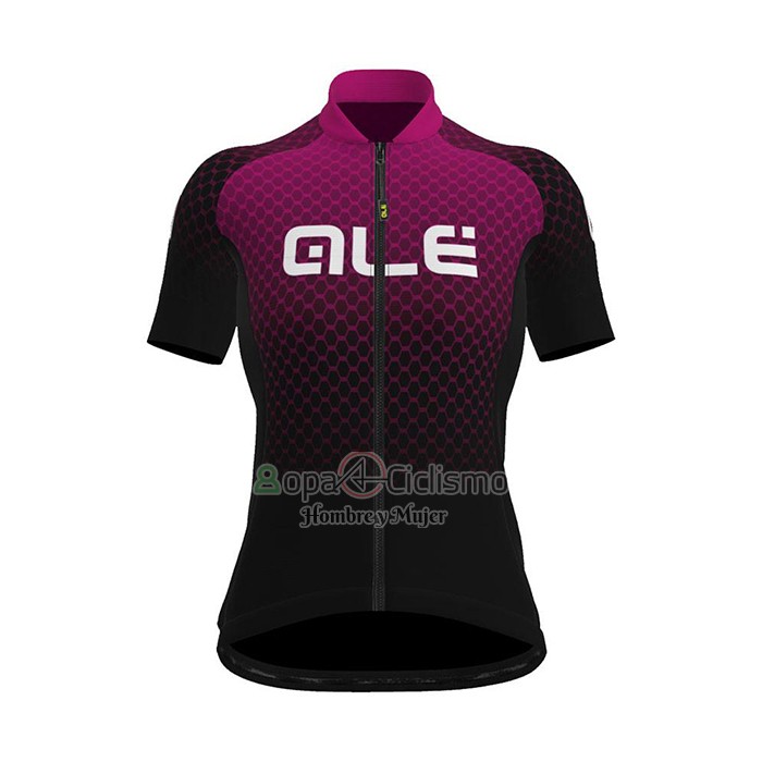 Ale Ropa Ciclismo Culotte Corto 2021 Mujer Mangas Cortas Fucsia Negro