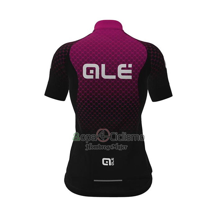 Ale Ropa Ciclismo Culotte Corto 2021 Mujer Mangas Cortas Fucsia Negro
