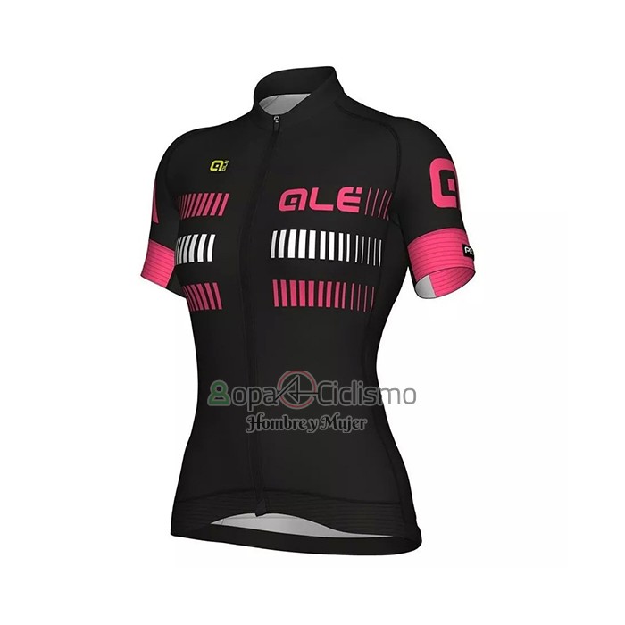 Ale Ropa Ciclismo Culotte Corto 2021 Mujer Mangas Cortas Negro Fucsia