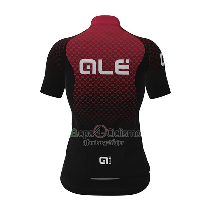 Ale Ropa Ciclismo Culotte Corto 2021 Mujer Mangas Cortas Rojo Negro